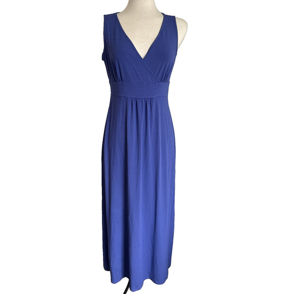 Eileen Fisher Rayon Lycra VNeck Maxi Tank Dress Medium Blue - Picture 1 of 9